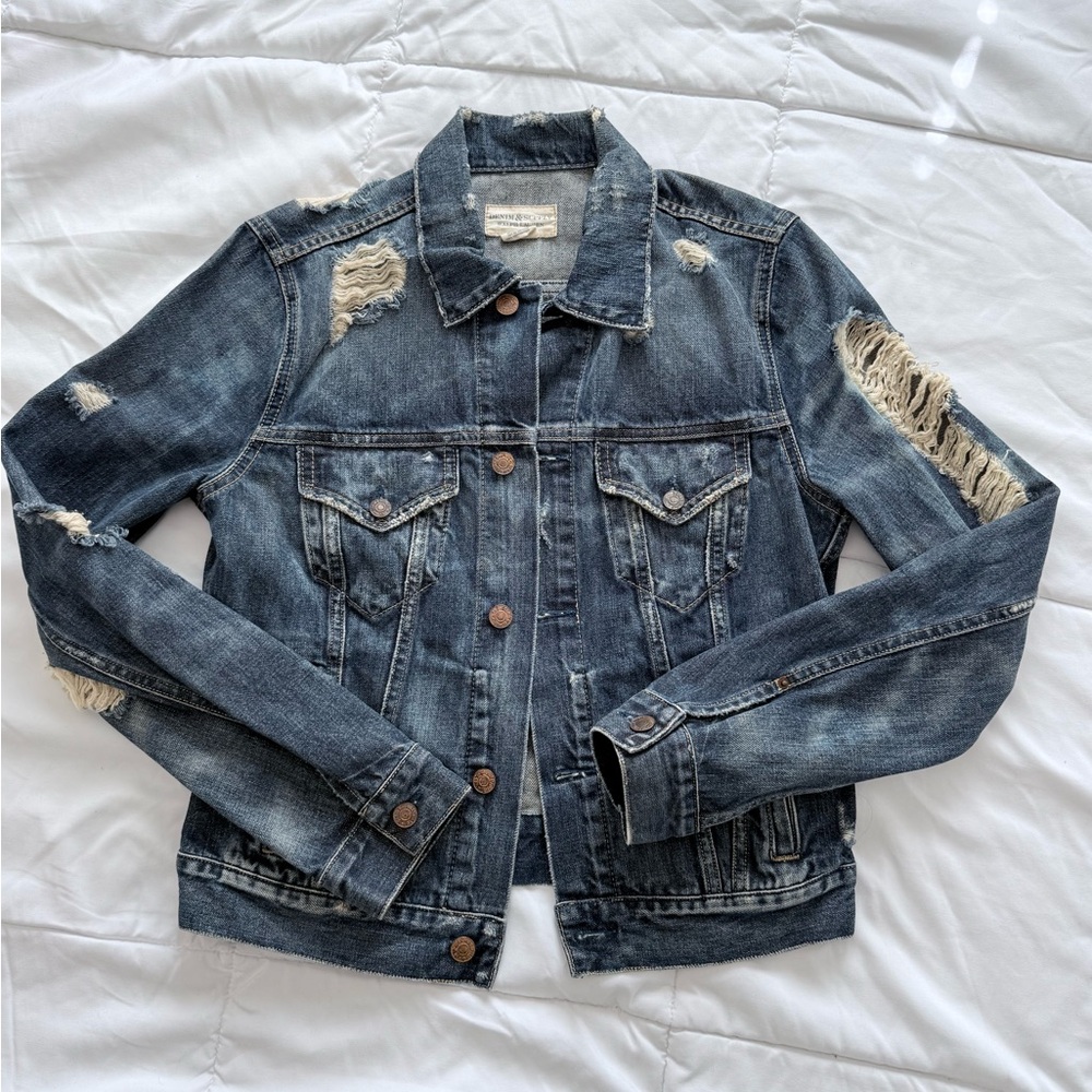Denim & Supply Ralph Lauren Dark Blue Distressed Jean Jacket